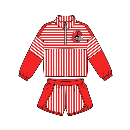 Custom team top matching shorts kids outfit wholesale factory price