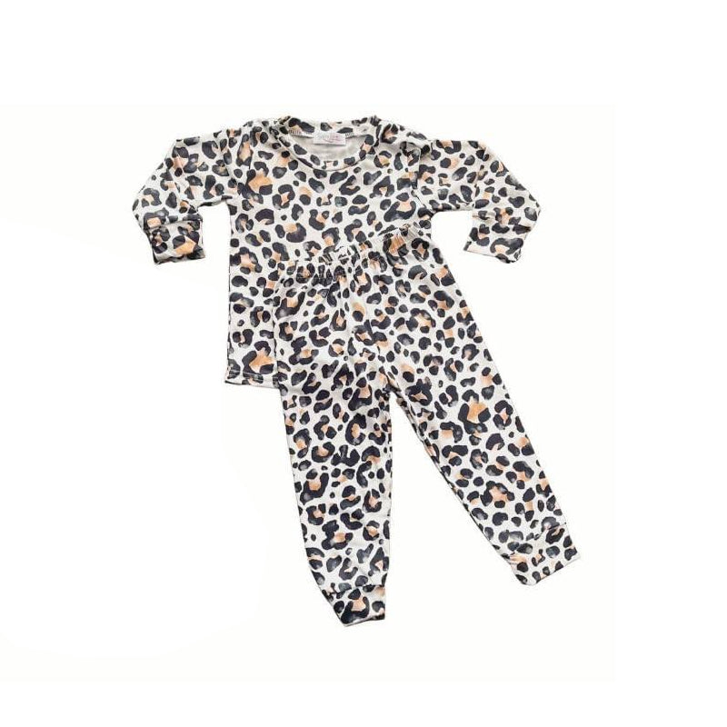 baby girls cheetah print 2pcs clothing set