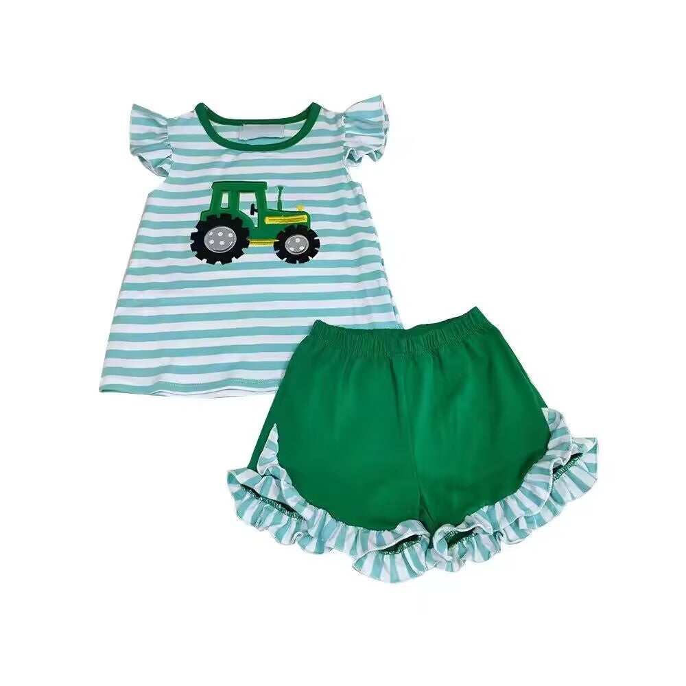 baby girl farm tractor outfit