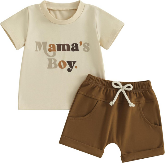 mamas boy shirt brown shorts mothers day outfit