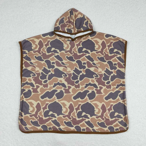 wholesale baby girls brown camo hooded towel