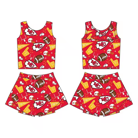 Team design kids summer skirt outfit