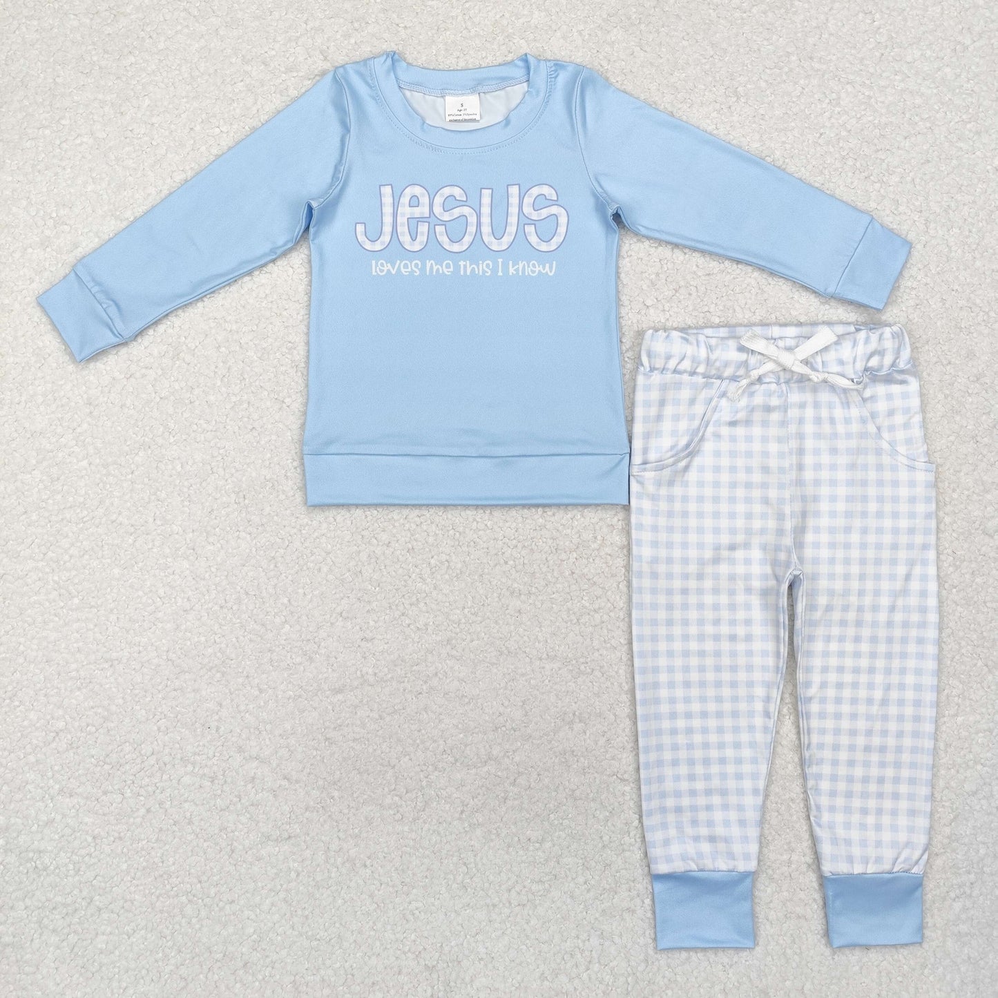 Jesus love me this sister brother floral clothing set