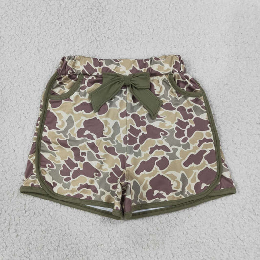baby girl green camo summer shorts