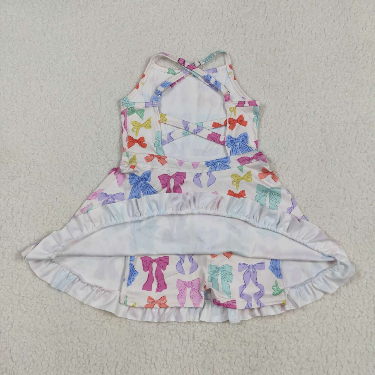 Baby girls colorful bow active wear athletic summer yoga skirt dress