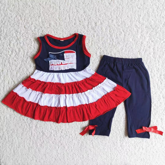 Wholesale girls july 4th holiday summer clothes