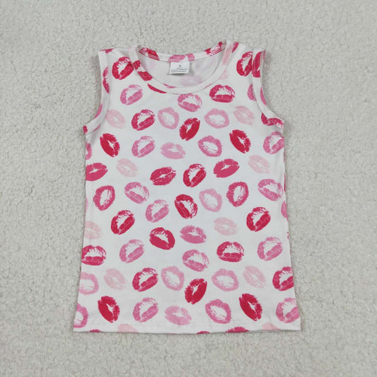 Girls lip design tank top