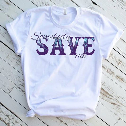 Adult Women somebody save me Short sleeve T-Shirt