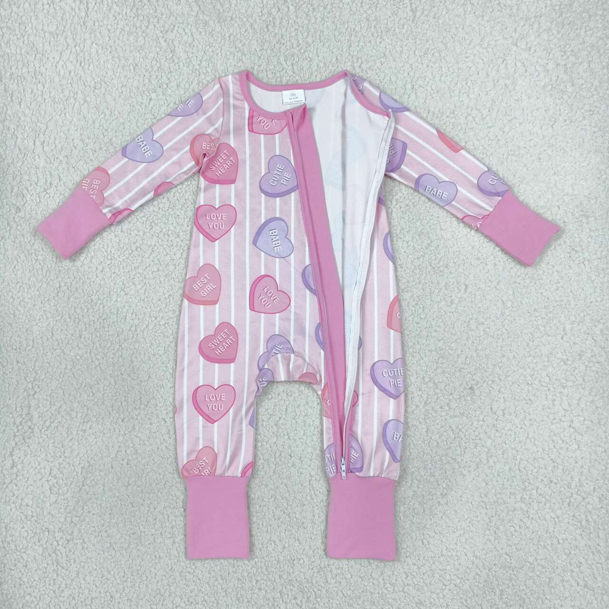 Valentines heart toddle baby girl long sleeve romper