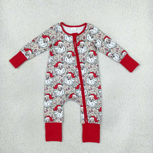 Christmas santa claus print toddle baby girls long sleeve romper
