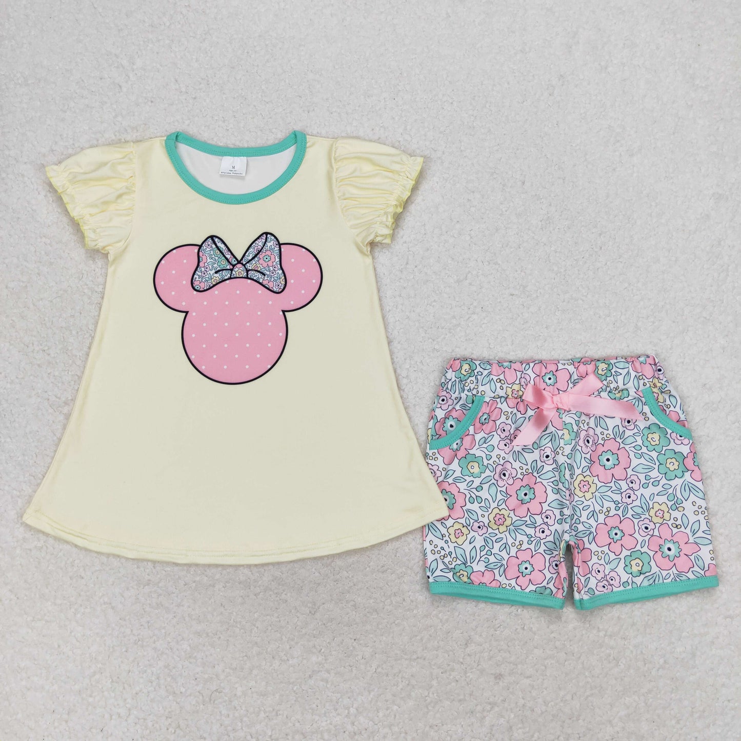 toddle girls cartoon shirt floral shorts summer outfit