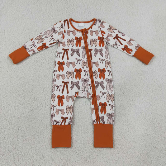 Toddle baby girl long sleeve bwo design zip romper
