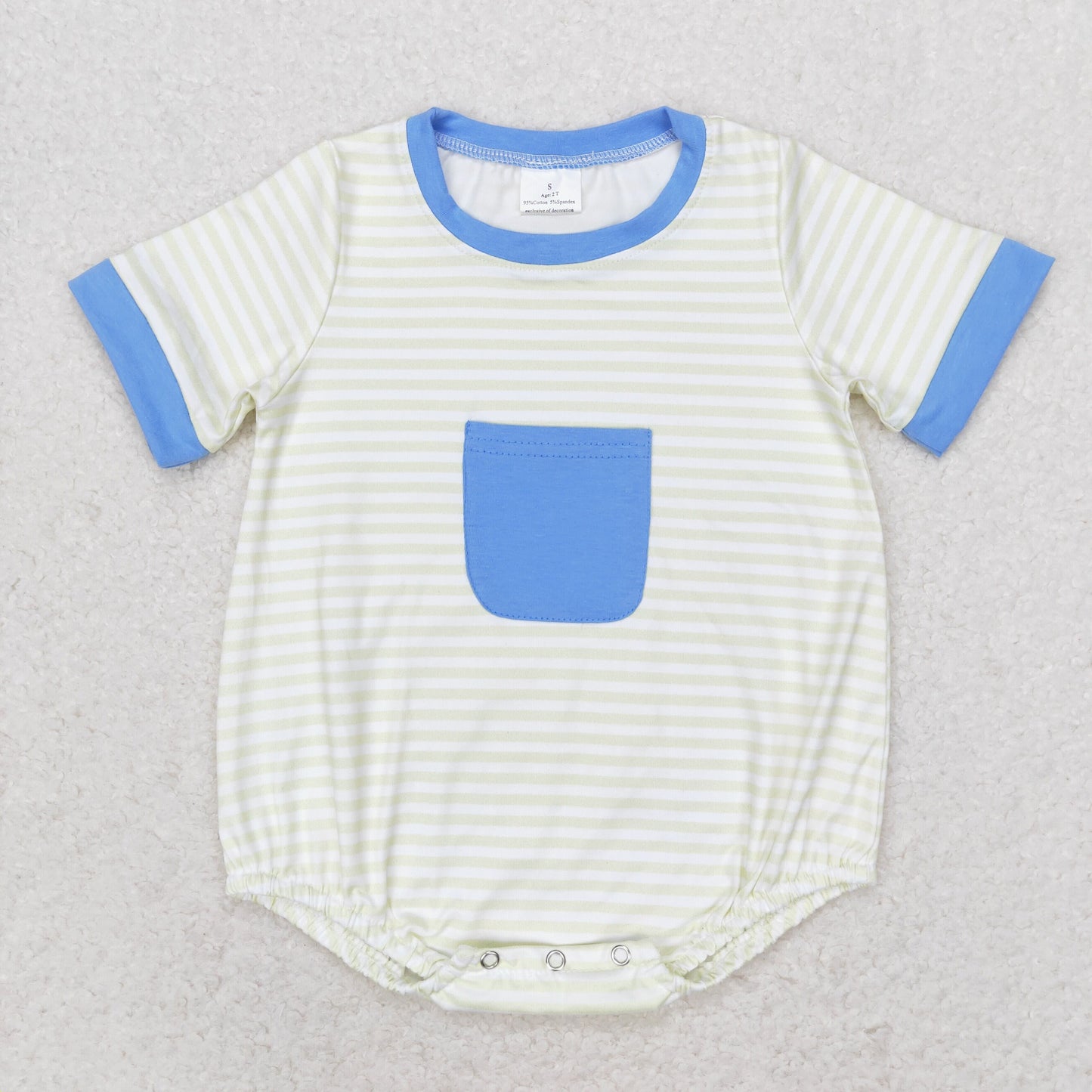 baby boy blue pocket romper