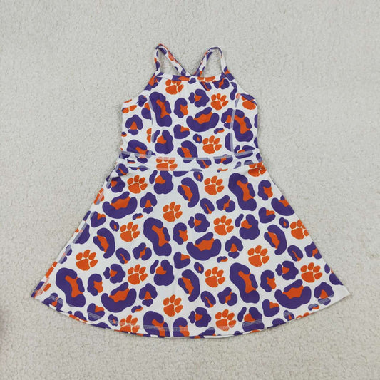 Clemson print girls summer yoga dress