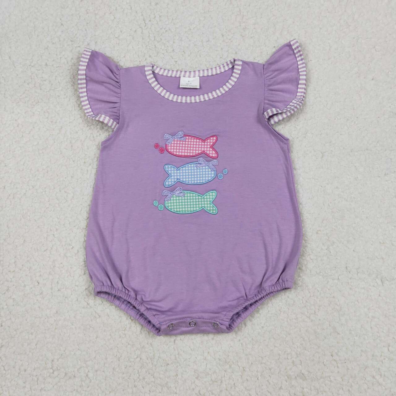 toddle girl embroidery fish design romper