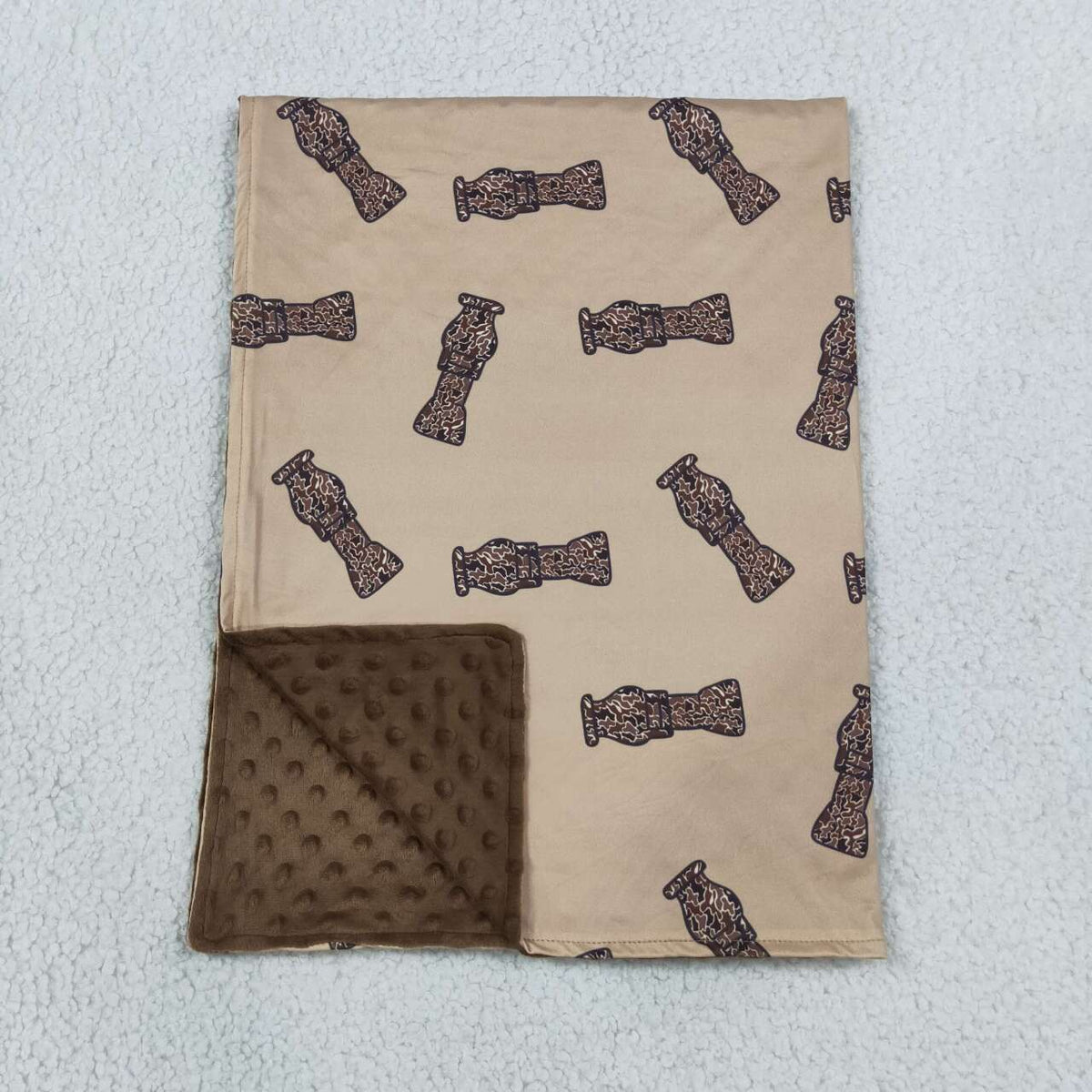 Toddle baby boy duck call brown blanket
