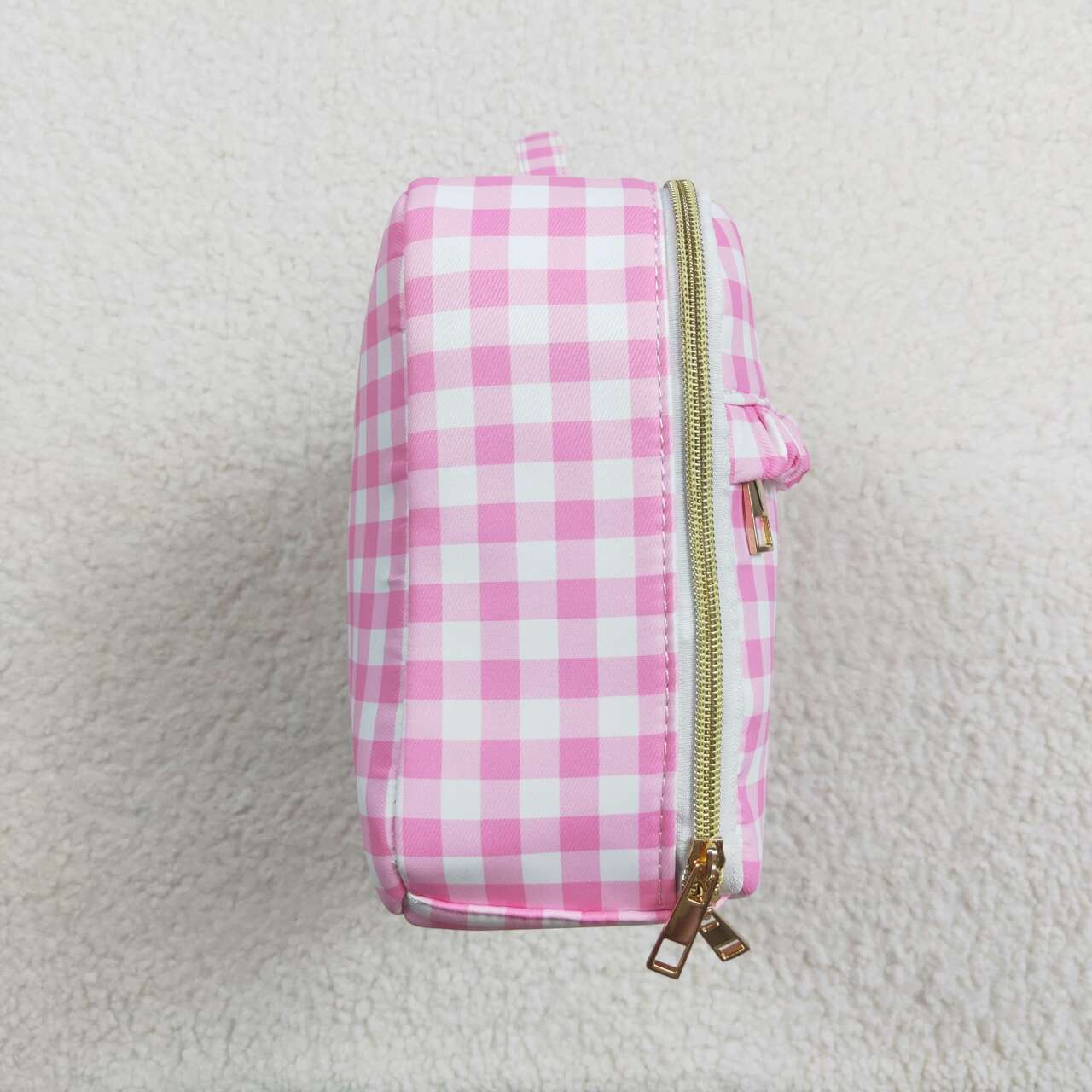 wholesale girls pink checkered lunch bag