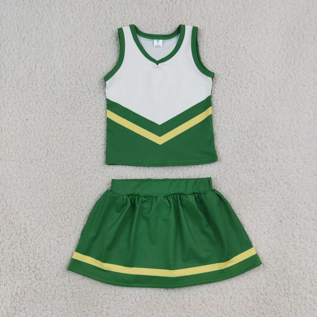 Green cheer yoga tank top matching skorts girls summer outfit