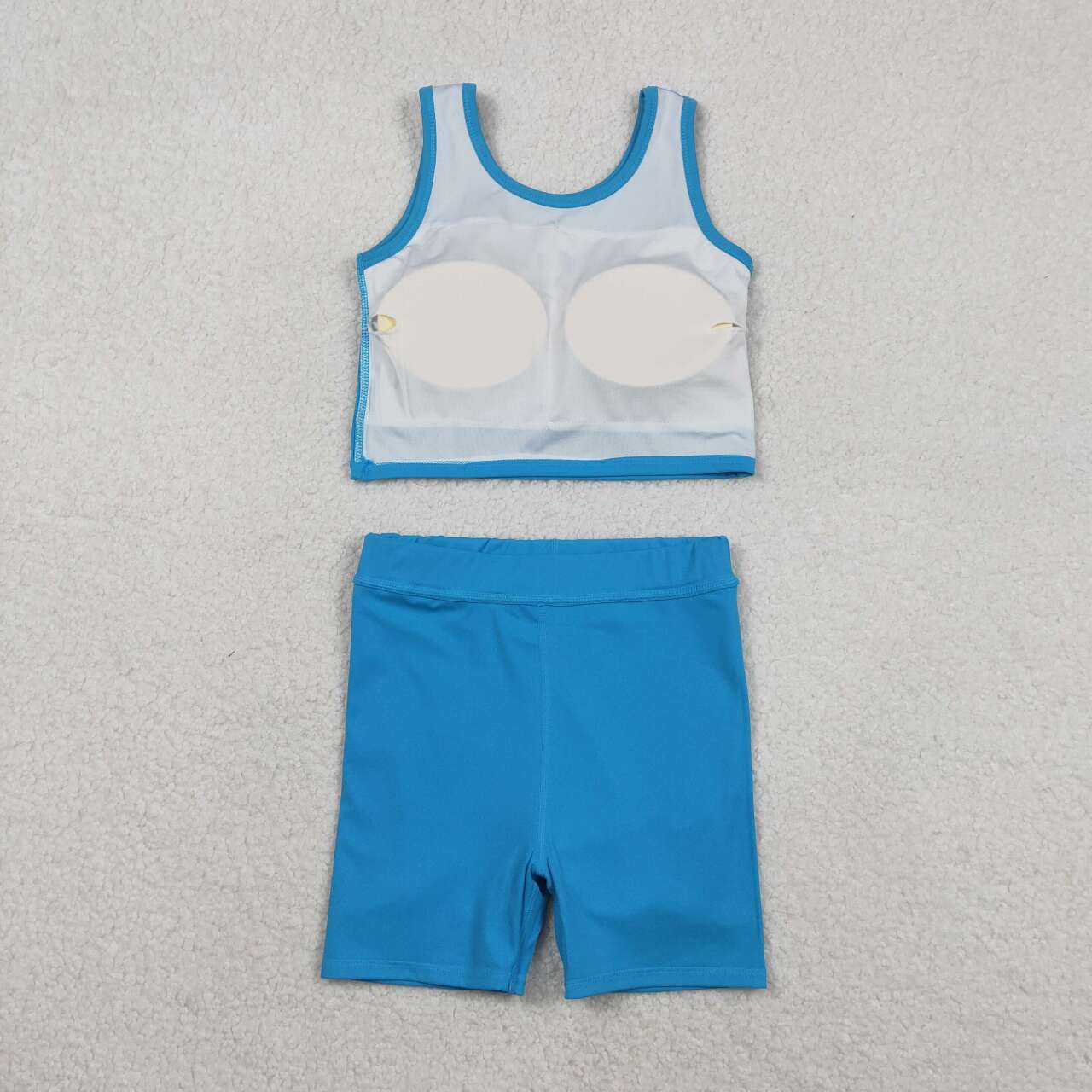 Baby girls blue active wear athletic summer yoga outfit