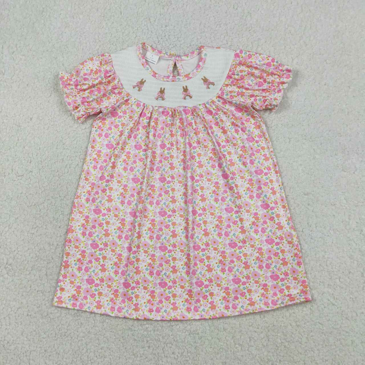 Easter bunny floral design toddle baby girls dress