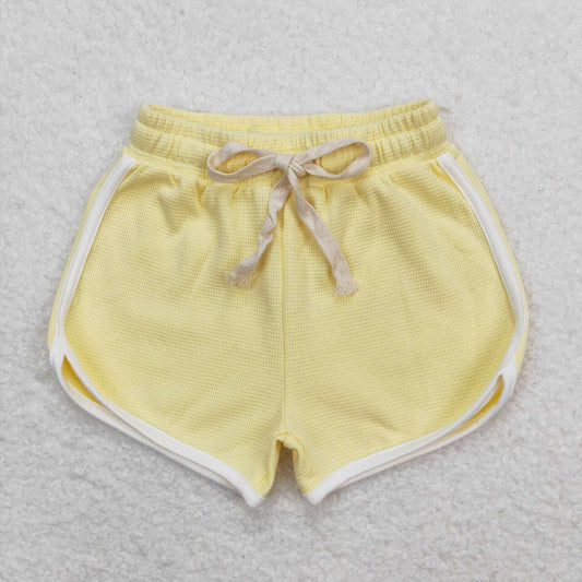 toddle girls yellow summer cotton shorts