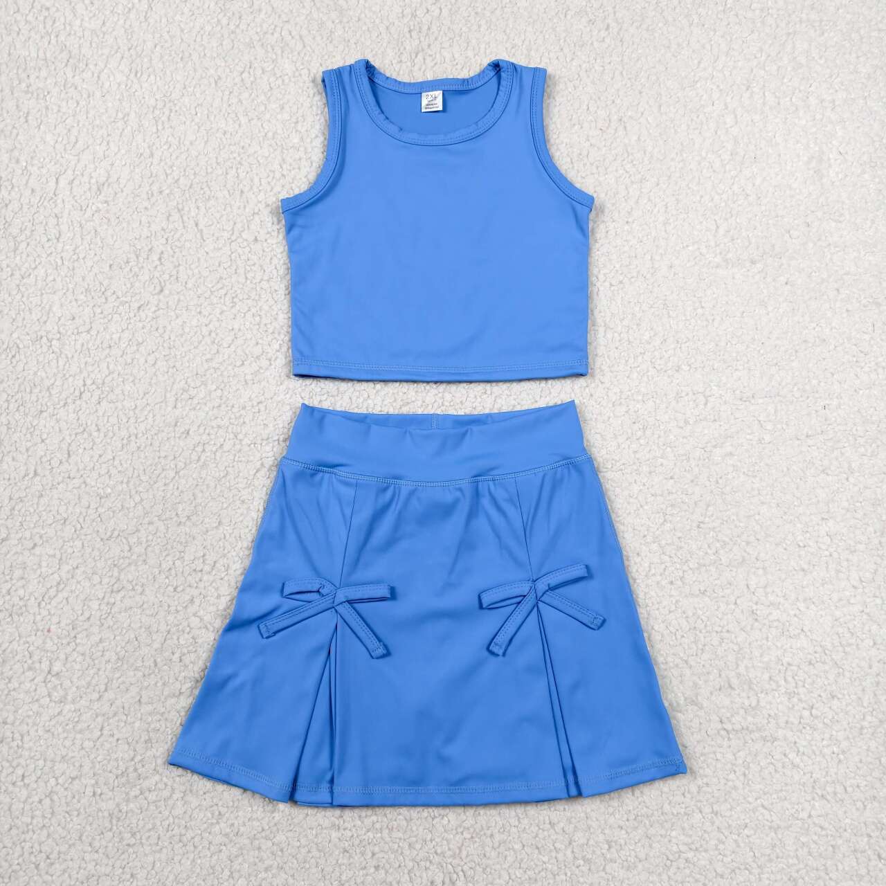 Aqua tank top matching yoga skirts active wear outfit