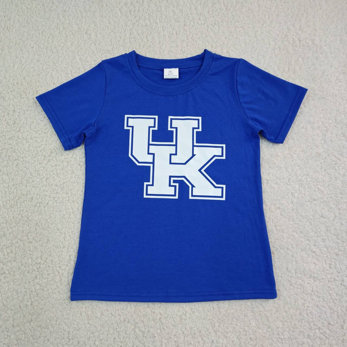 Kentucky print kids girls short sleeve summer vinyl top
