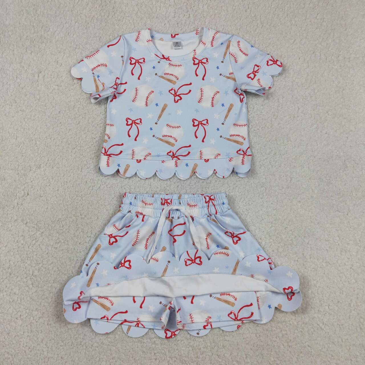 Softball top matching skirt toddle baby girls yoga outfit