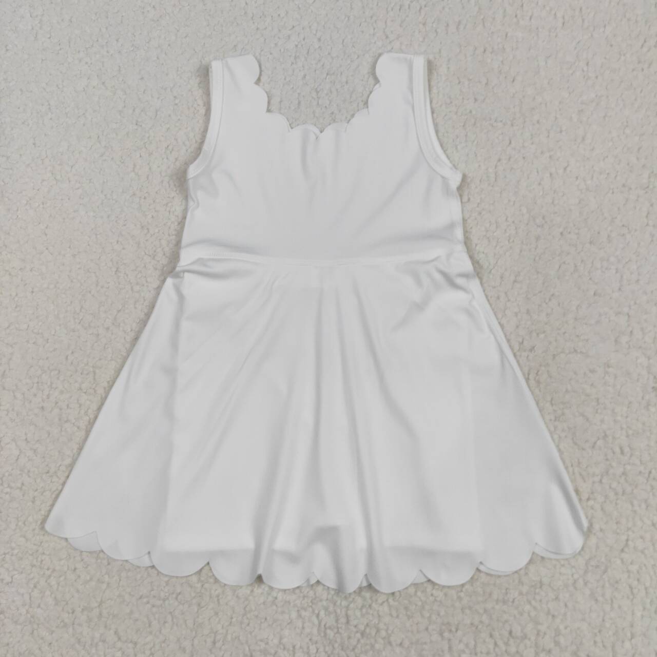 Baby girls white color active wear athletic summer yoga skirt dress