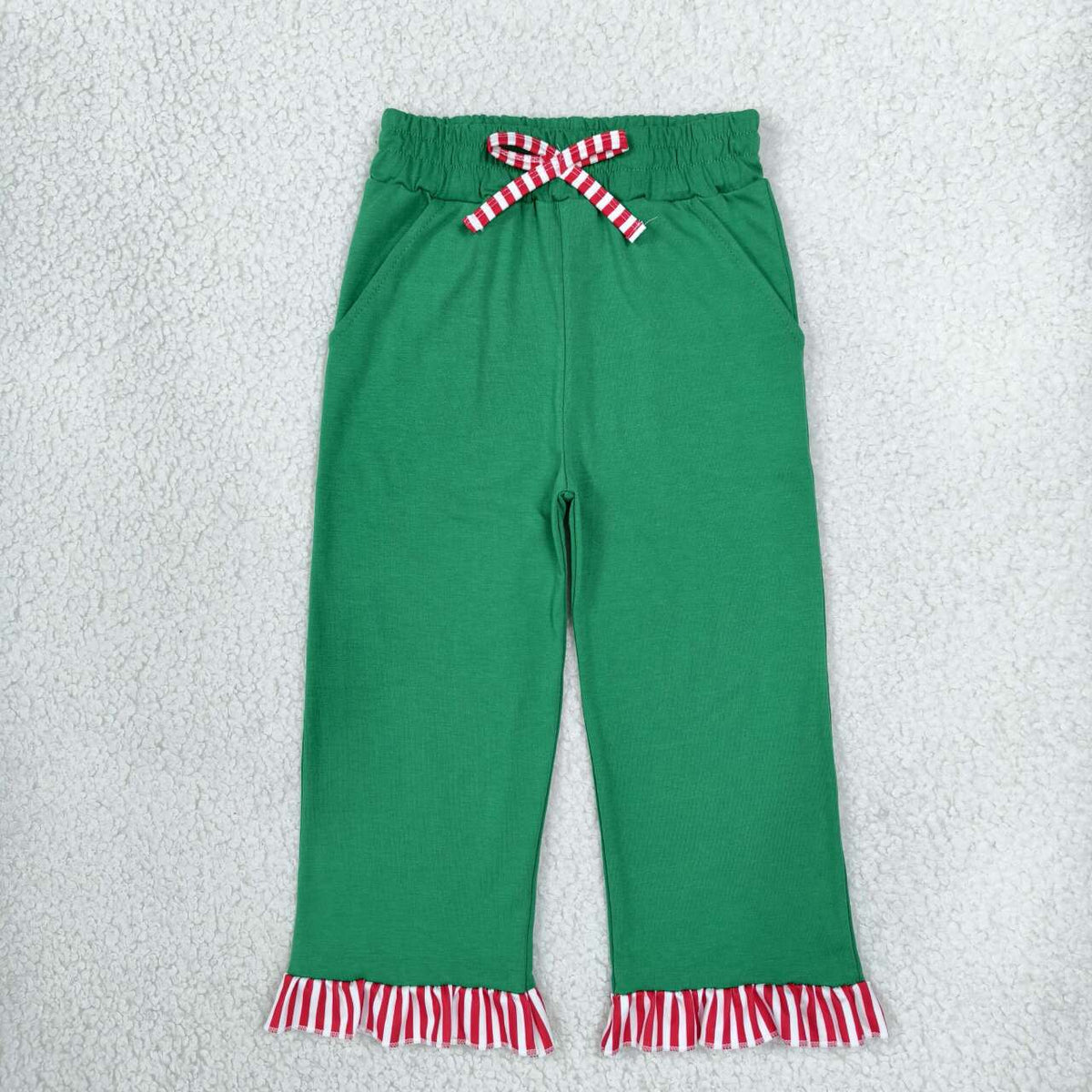 Green color baby girl cotton pants