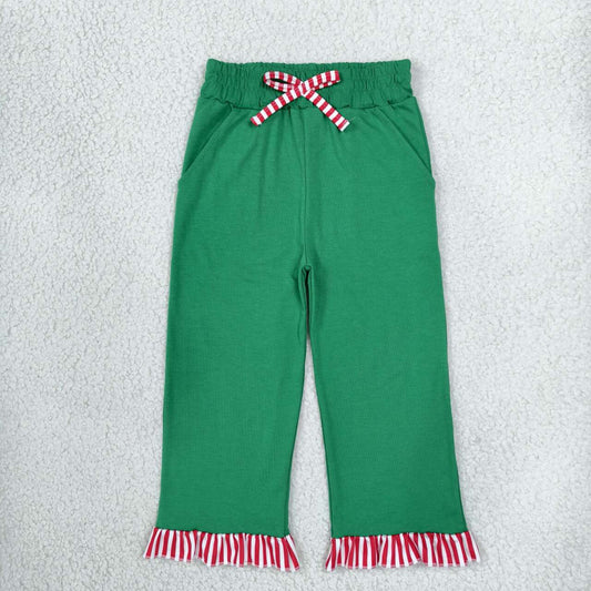 Green color baby girl cotton pants