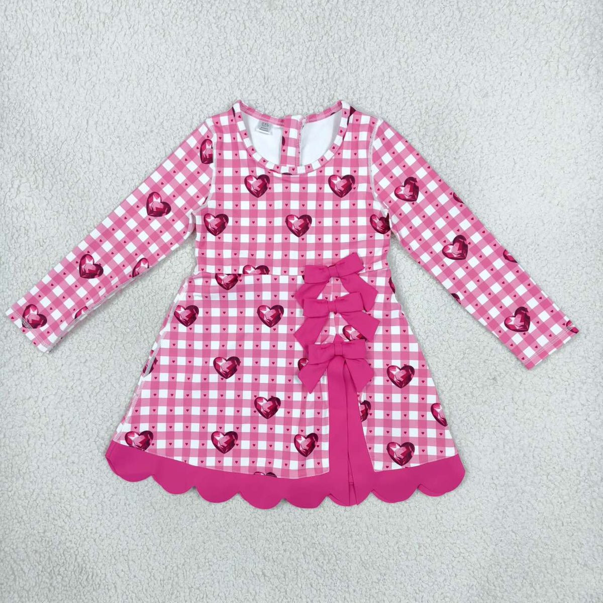 Red bow design girls long sleeve yoga dress