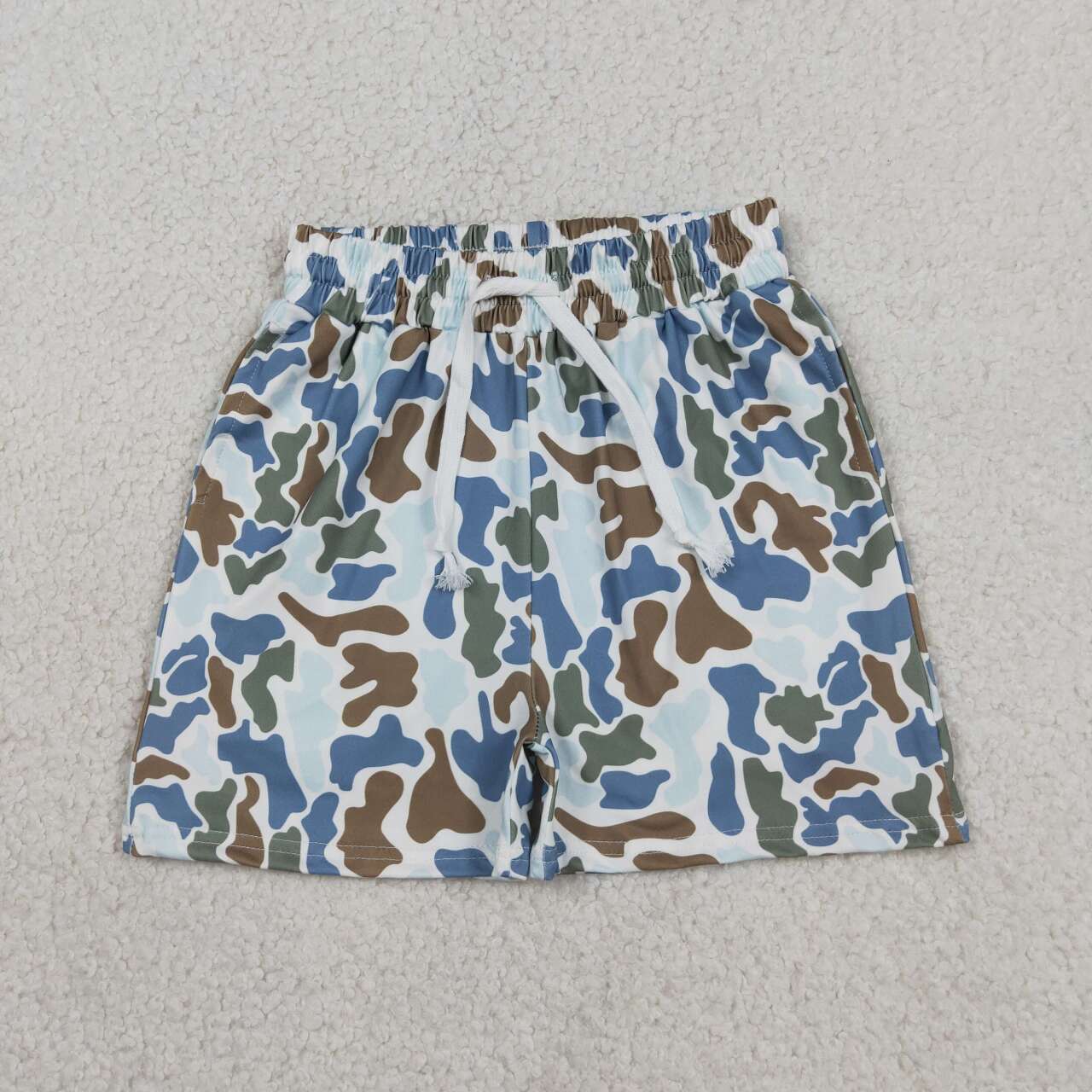 Toddle baby boy blue brown camo summer shorts