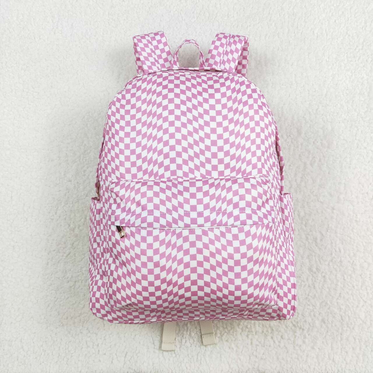 infant baby kids pink checkered mini backpack