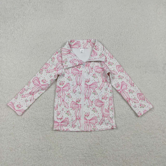 Baby Girls Pink Bow Long Sleeve Yoga Top Pullover