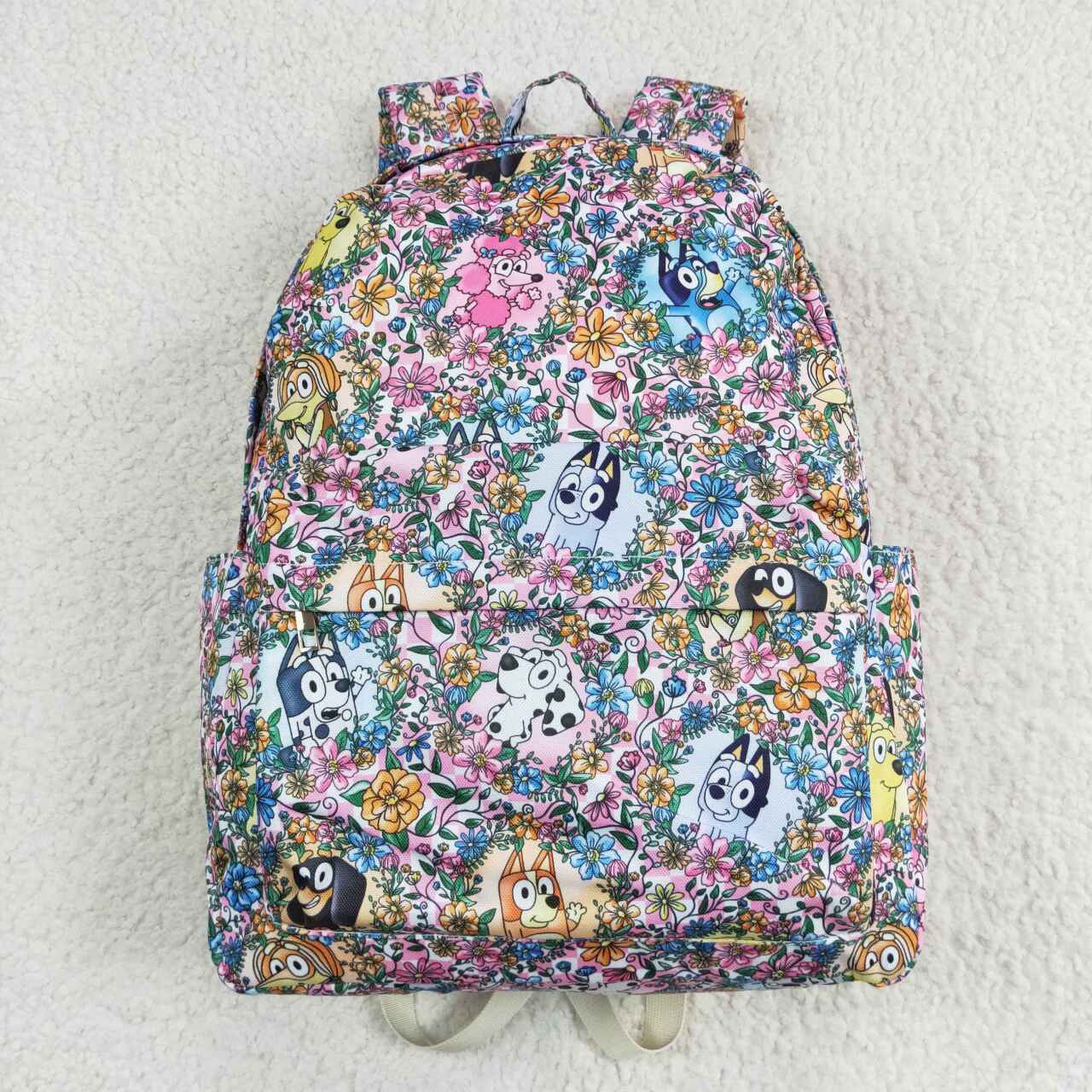 blue cartoon dog floral backpack preorder