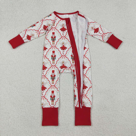 Christmas soldier toddle baby long sleeve zip romper