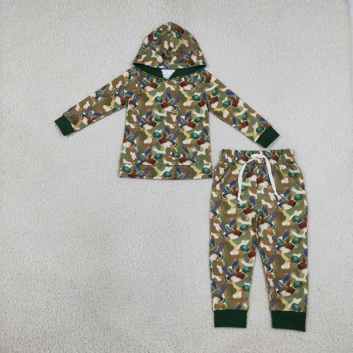 Duck print boys long sleeve hoodie set outfit