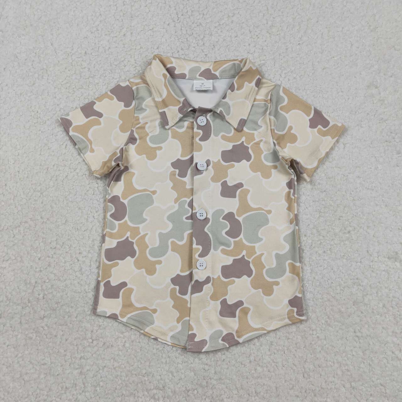 Camouflage print baby boy button shirt
