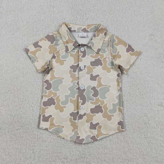 Camouflage print baby boy button shirt