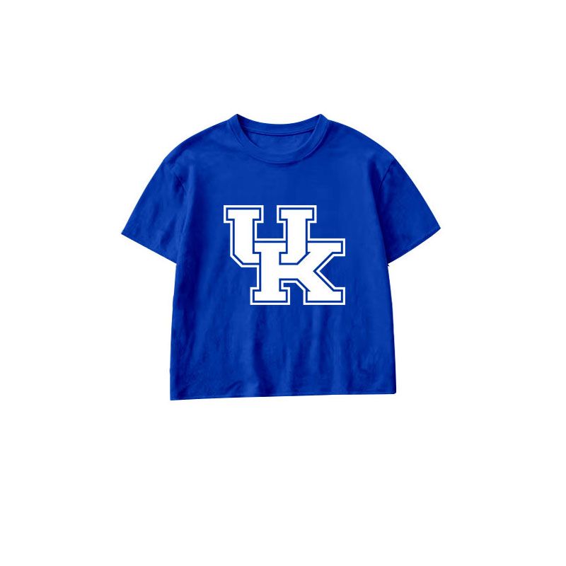 Kentucky print kids girls short sleeve summer top preorder