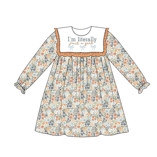 Just a girls long sleeve floral dress preorder