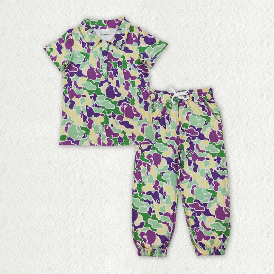 baby boy Mardi Gras top matching pants outfit