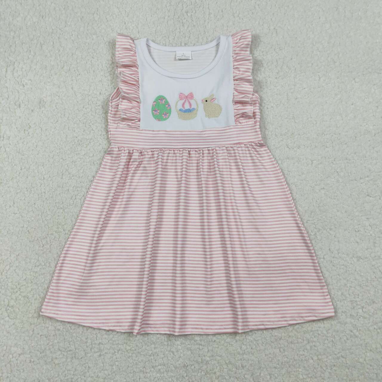 Easter bunny eggs embroidery design girls dress