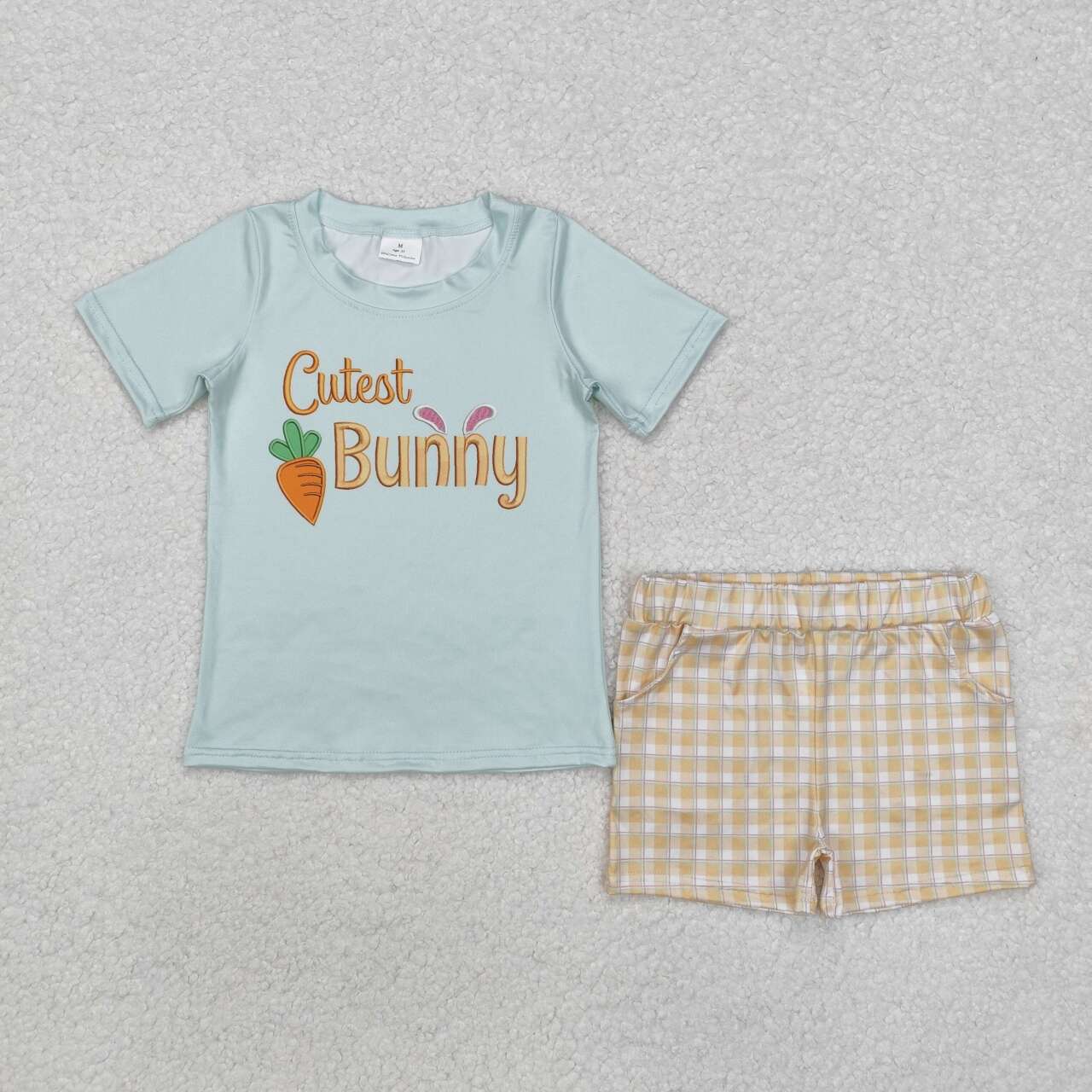 Easter cute bunny top matching shorts baby boy outfit