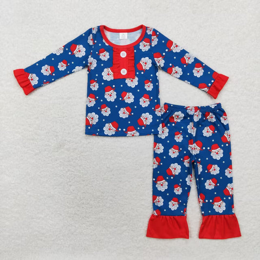 Infant baby girls christmas santa claus matching clothing set