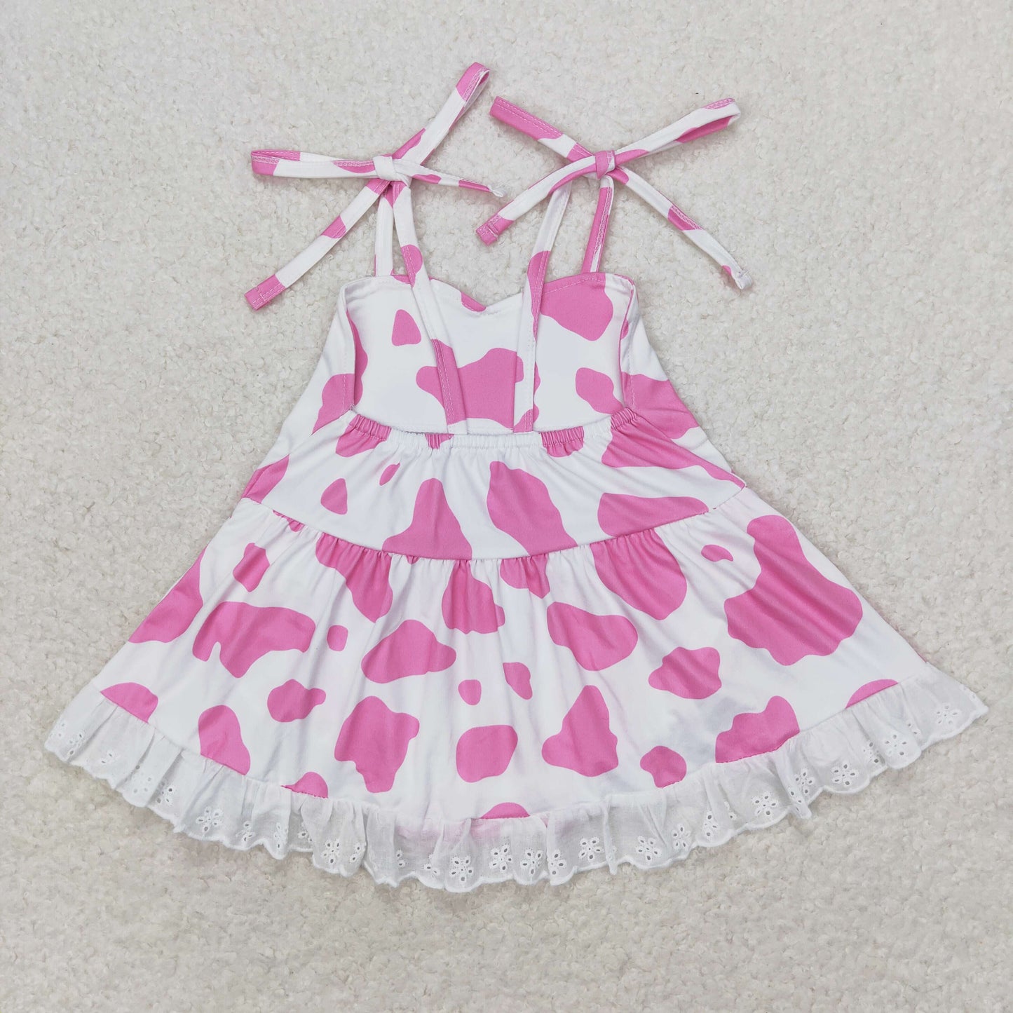 pink cowhide toddle girls summer romper