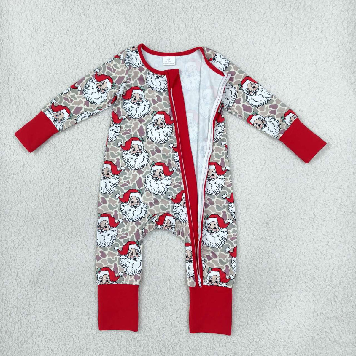 Christmas santa claus print toddle baby girls long sleeve romper