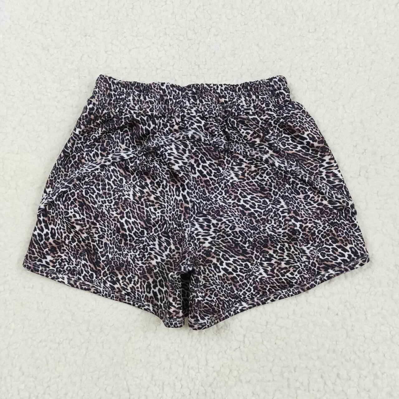 Kids leopard summer yoga shorts