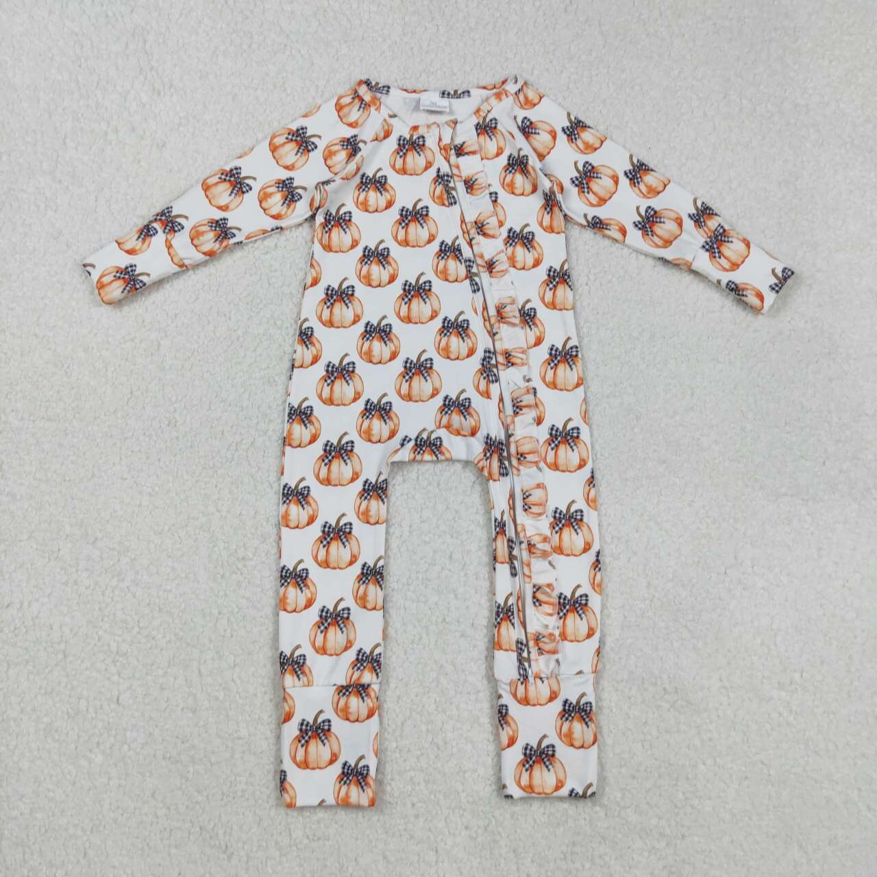 Fall pumpkin toddle baby long sleeve romper